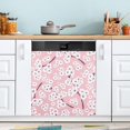 thumbnail image 1 of Peach Flowers Dishwasher Magnet Cover, Kitchen Dish Washer Door Panel Magnetic Sticker Home Appliances Stickers for Home Kitchen Farmhouse, 23 W x 26 H Inch Home Decor, 1 of 5