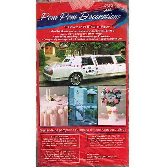 Peach Fluffy Pom Pom Garland Decorations (24ft)