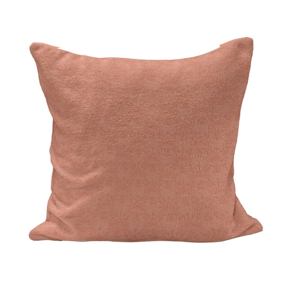 Peach Fluffy Throw Pillow Cushion Cover, Flower Ornate Pattern Nature Inspired Image with Soft Color Spring Summer Foliage Print, Decorative Square Accent Pillow Case, 18" x 18", Peach, by Ambesonne