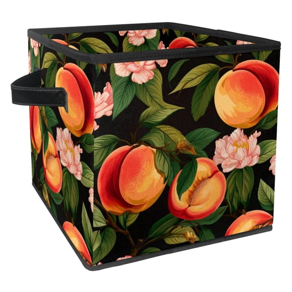 Peach Foldable Clothes Storage Organizer Bins with Handle, 10.8"x10.5"x10.6", Large Capacity