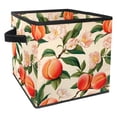 thumbnail image 1 of Peach Foldable Toy Box Cube Organizer with Handle, 10.8"x10.5"x10.6", Large Capacity Toy Storage Bin, 1 of 6
