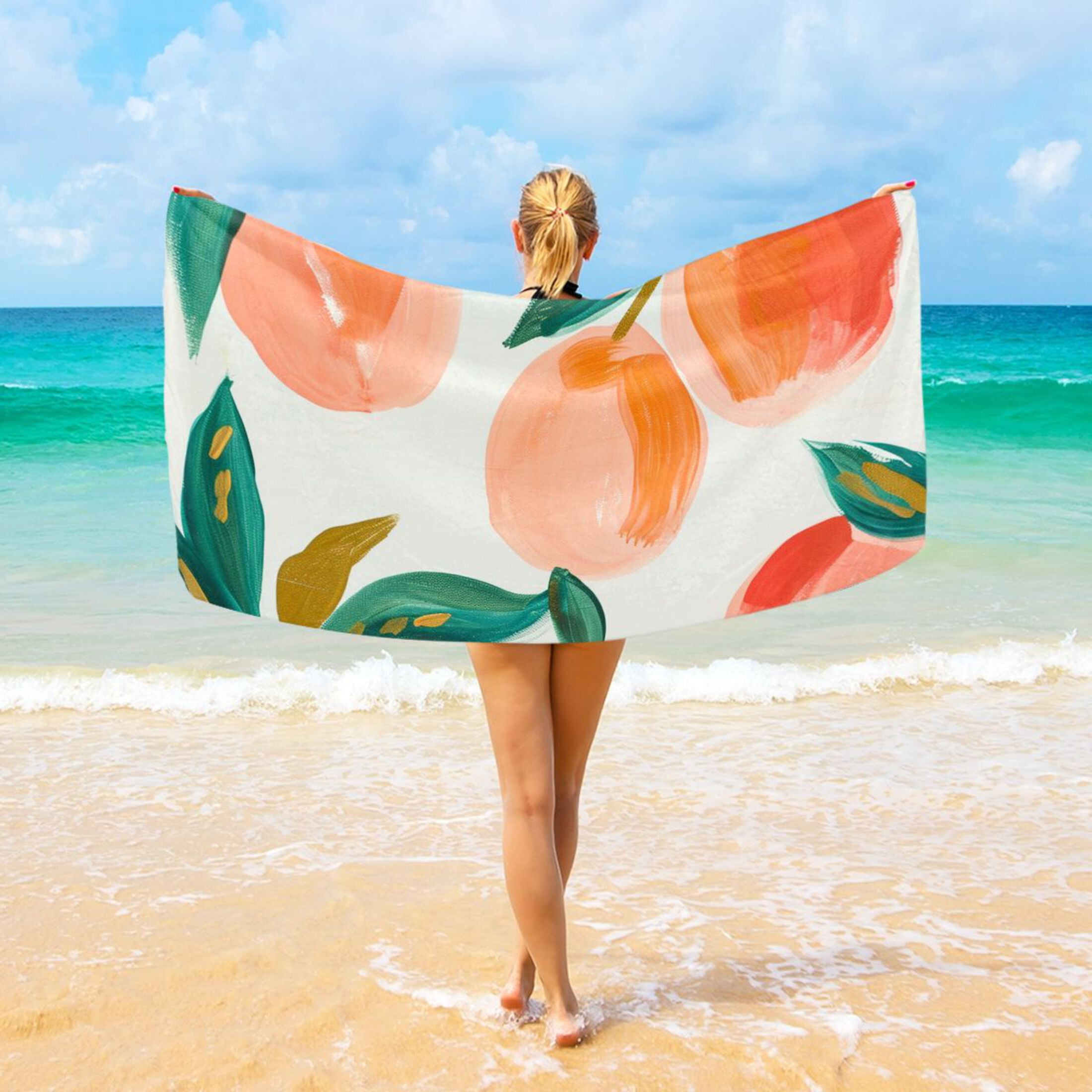 Peach beach towel sale