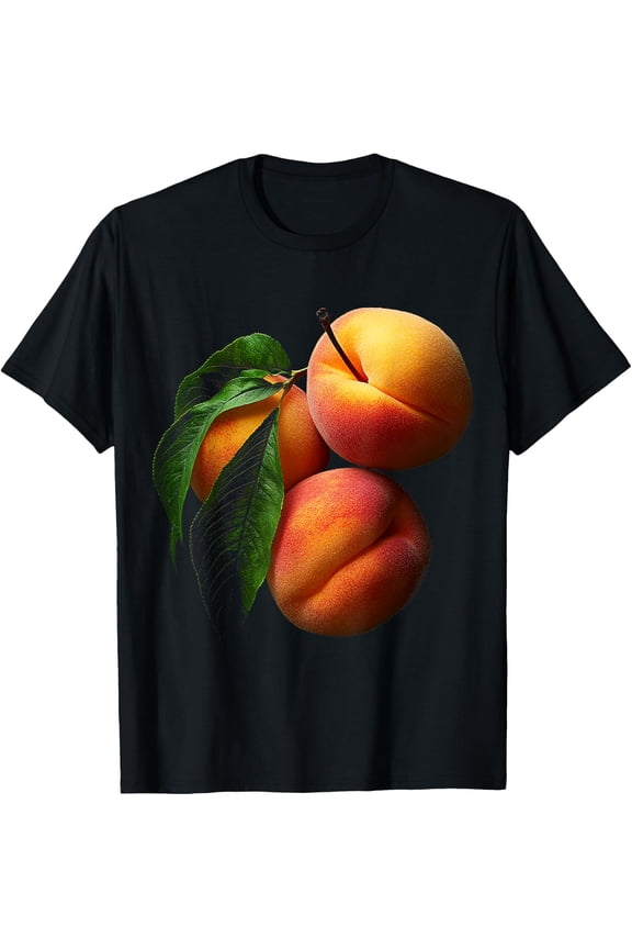 Peach Fruit Botanical Artwork T-Shirt Size S-5XL