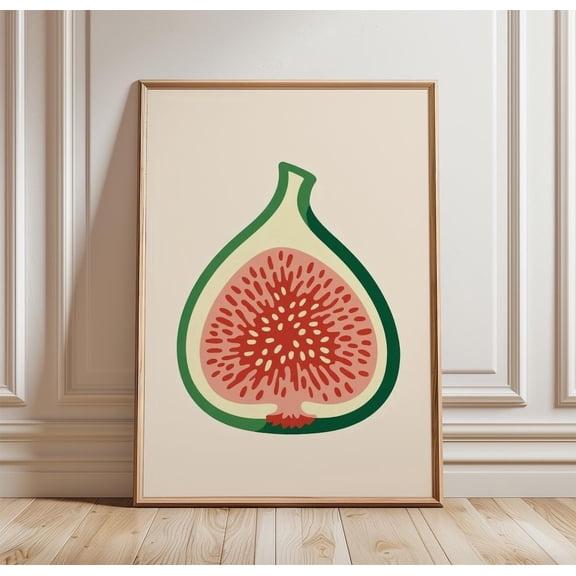 Peach Fruit Kitchen Botanical Wall Art Modern Summer Food Decor Unframed Paper Print