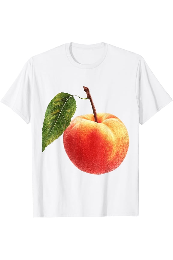Peach Fruit Motif Graphic T Shirt All Size S-5XL