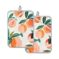 thumbnail image 1 of Peach Fruit Oven Mitts 2 Pcs Pot Holders Sets Heat Resistant for Kitchen Cooking Baking 7"x9.8", 1 of 7