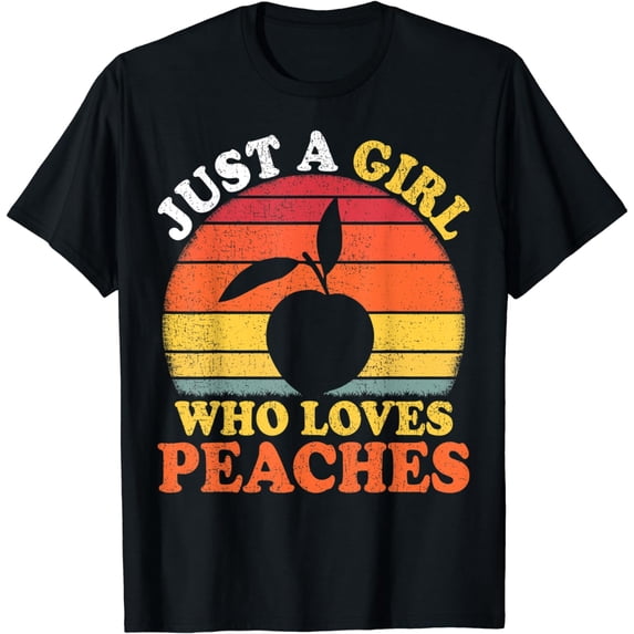 Peach Fruit Vintage Just A Girl Who Loves Peaches T-Shirt