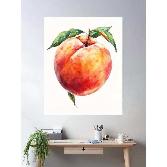 Peach Fruits And Vegetables Kitchen Poster, Poster Only