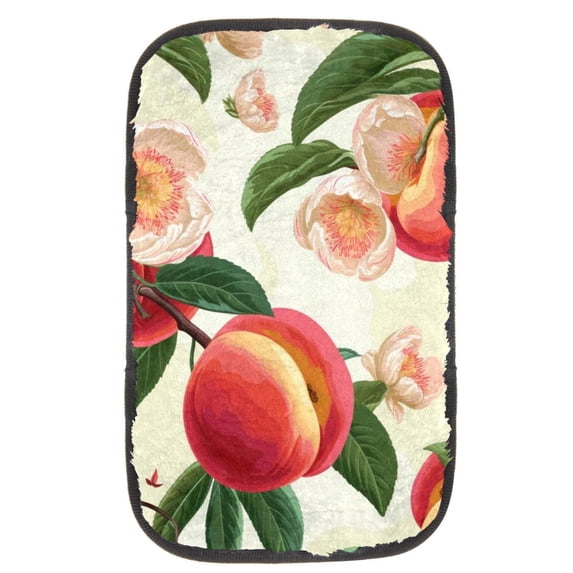 Peach Furry Printed Soft Comfortable Armrest Cover Car Armrest Accessory 12.5x8.2 Inch