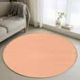 thumbnail image 1 of Peach Fuzz 4ft Round Rug, Farmhouse Solid Orange Color Modern Art Non-Skid Rubber Backing Large Area Rugs - Living Room Bedroom Home Office, Indoor Floor Mat Carpets Washable Rug, 1 of 9