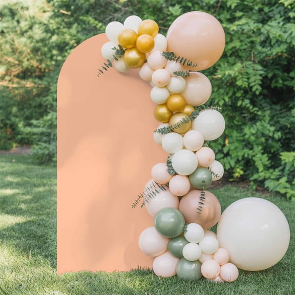 Peach Fuzz Arch Backdrop Cover 6 FT, Coral Wedding Arch Cover Stretchy Backdrop Stands Covers for Birthday Party Ceremony Banquet Decor