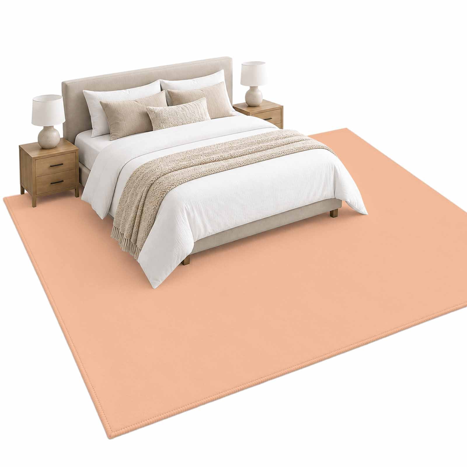 Peach Fuzz Area Rug 5'x7', Coral Soft Mat Non-Slip Silicone Backing ...