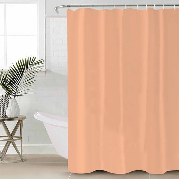 Peach Fuzz Bathroom Curtain 72 Inch Shower Curtain with Hooks, Modern Pure Peach Fuzz Waterproof Polyester Bath Curtain Washable Bathtub Curtain 60''x 72''