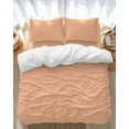 thumbnail image 1 of Peach Fuzz Bedding Duvet Cover Set Twin Size 4 Pieces Coral Solid Color Soft Twill Plush Quilt Cover, Include 1 Duvet Cover 1 Flat Sheet And 2 Pillow, 1 of 7
