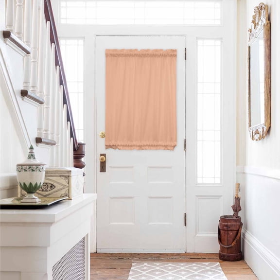 Peach Fuzz Door Curtains for Door Window, French Sidelight Front Back Door Curtains With Tieback, Modern Pure Peach Fuzz Kitchen Rod Pocket Drapes Panel, 54"x40"