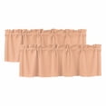 thumbnail image 1 of Peach Fuzz Valances for Windows, Decorative Rod Pocket Window Valance Curtains, Modern Pure Peach Fuzz Short Curtain Drapes for Kitchen/Bathroom/Living Room, 2 Panels, 60" W x 18" L, 1 of 8