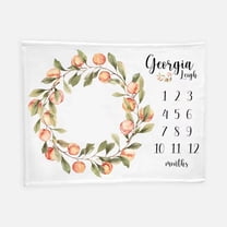 Peach Girl Milestone Blanket, 30x40in Fleece Blanket