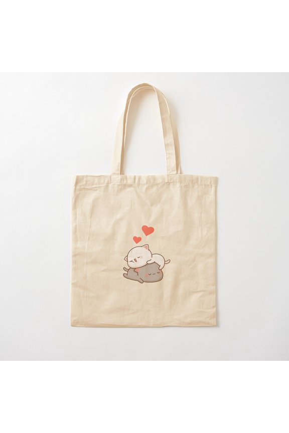 Peach Goma Canvas Tote Bags, Reusable Shopping Bag
