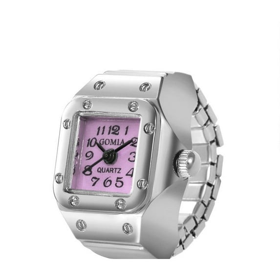 Peach Heart Retro Octagonal Ring Watch With Colorful Surfaces And Square Variants With White Yellow Red Purple
