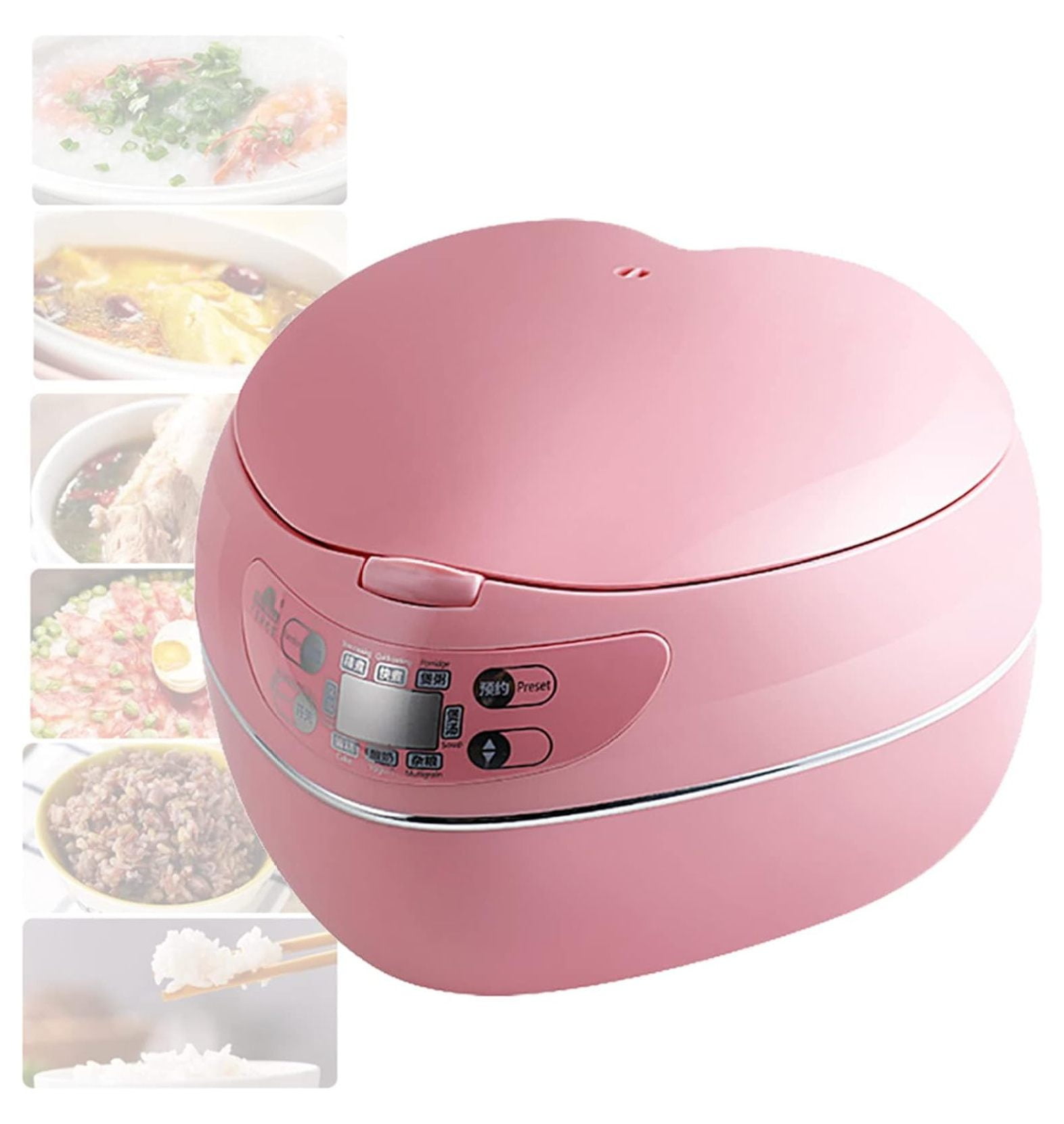 Peach HeartShaped Rice Cooker, Steamer with Household Insulation