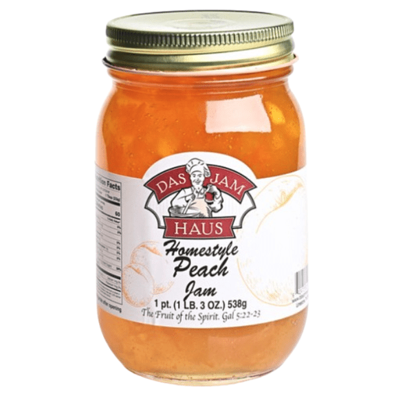 Peach Homestyle Southern Variety Jam, 1 Pint Jar 1 lb 3 oz (538g) ALL Natural~Peach Homestyle