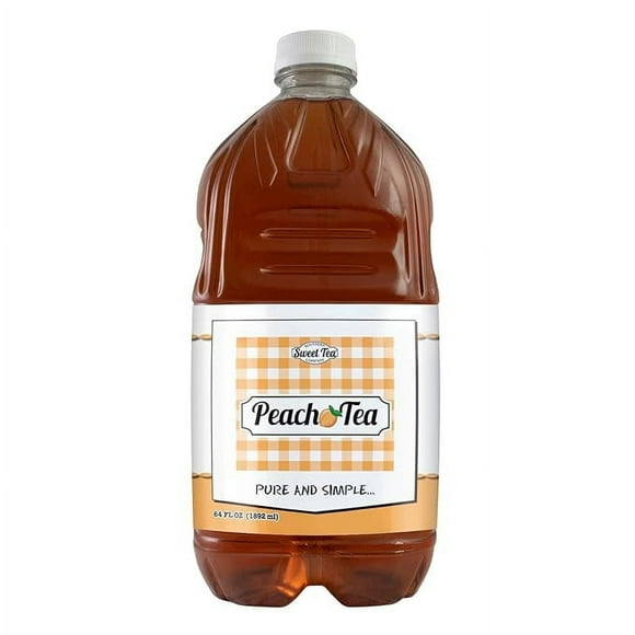 Southern Sweet Tea Company Peach Iced Tea, Handcrafted Black Tea, 64 Oz Bottle