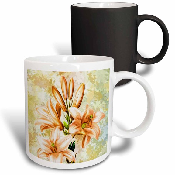 3drose, Peach Irises, 11oz Magic Transforming Mug