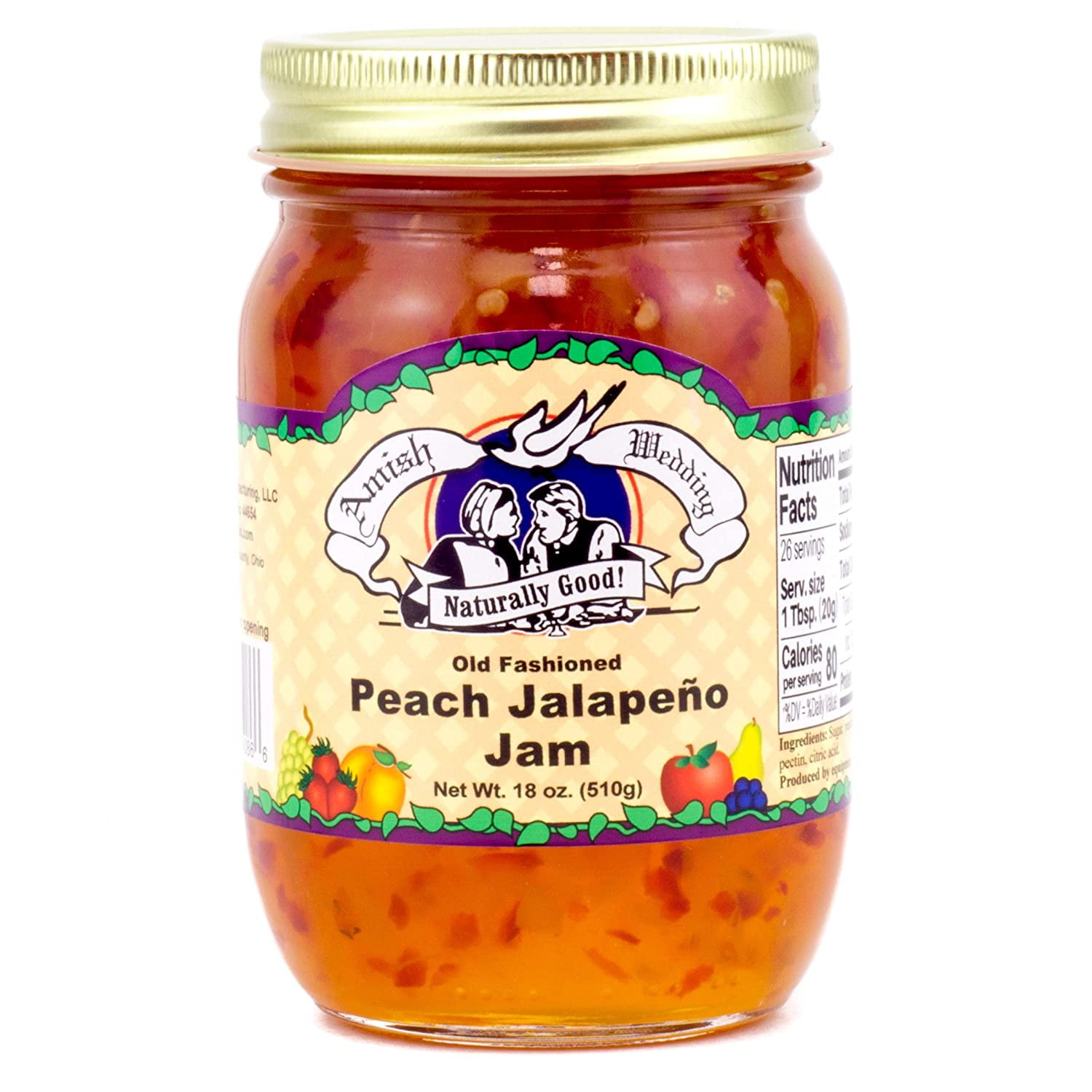 Peach Jalapeno Jam 18oz (Pack of 2)