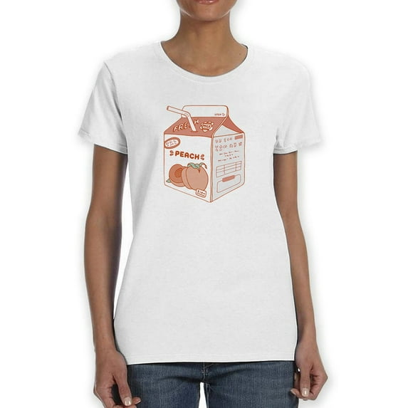 Peach Juice Box. Women T-Shirt, Female x-Large