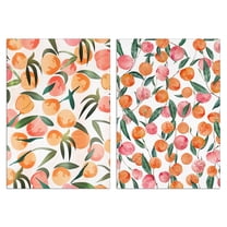 Peach Kitchen Towels Set of 2,Ultra Absorbent & Fast Drying Farmhouse Dish Towels 18x26 Inch, Decorative Hand Towels for Kitchen,Bathroom,Cooking,Baking,Housewarming Gift.