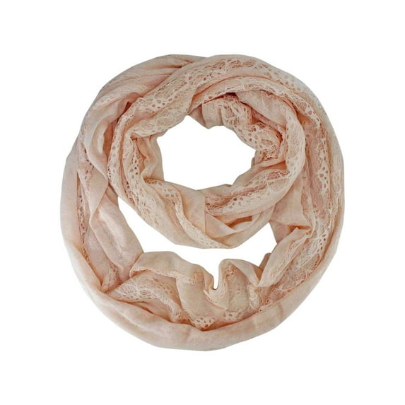 Peach Lace Double Sided Infinity Scarf