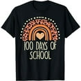 thumbnail image 1 of Peach Leopard Rainbow 100 Days School Cute 100th Day Teacher T-Shirt, 1 of 5