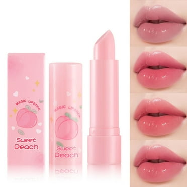 Peach Lip Balm Color Changing Lipstick Long Lasting Lip Gloss Lip Balm Tinted Lip Stain Makeup Lipstick Moisturize