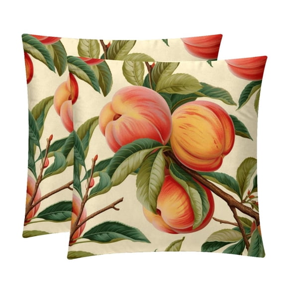 Peach Luxurious Velvet Throw Pillow Inserts with Unique Patterns - Set of 2 (16x16, 18x18, 20x20 Inches) for Bed, Chair Pillow Covers for Any Occasion