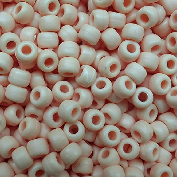 Peach Matte Opaque Pony Crow Beads Made in USA 6x9mm