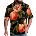 thumbnail image 1 of Peach Men's Short Sleeve Beach Button Down Casual Printed Summer Shirts - Unisex, 1 of 6
