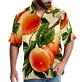 thumbnail image 1 of Peach Men's Short Sleeve Button Down Hawaiian Shirts for Summer Beach Casual Printed Style, 1 of 6