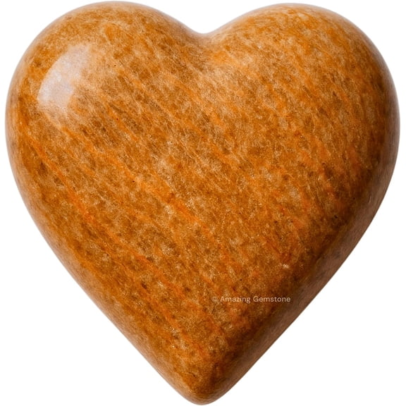 Peach Moonstone Crystal Heart - Pocket Massage Worry Stone