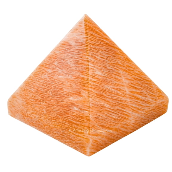 Peach Moonstone Pyramid Crystal Healing Stones - 1" Pyramid