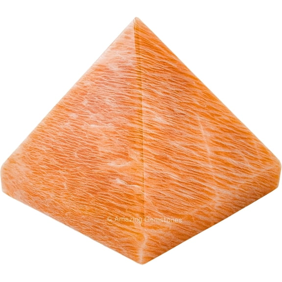 Peach Moonstone Pyramid Crystal Healing Stones - 2" Inch