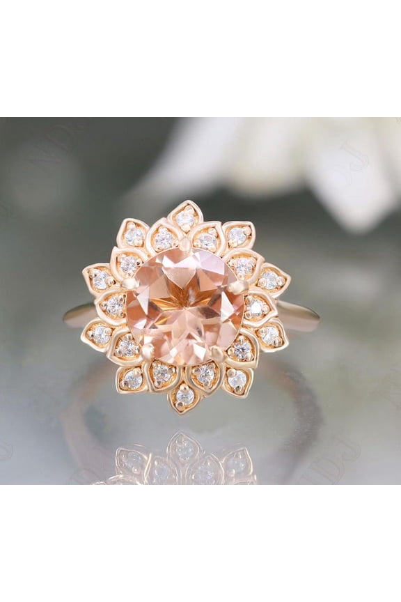 Peach Morganite Ring Gifts For Her Woman Gifts Ring 925 Sterling Silver Handmade Gifts Bridal Gifts Ring Promise Ring