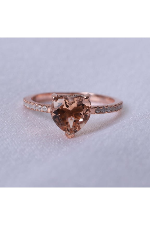 Peach Morganite Ring Gifts For Her Woman Gifts Ring 925 Sterling Silver Handmade Gifts Bridal Gifts Ring Promise Ring