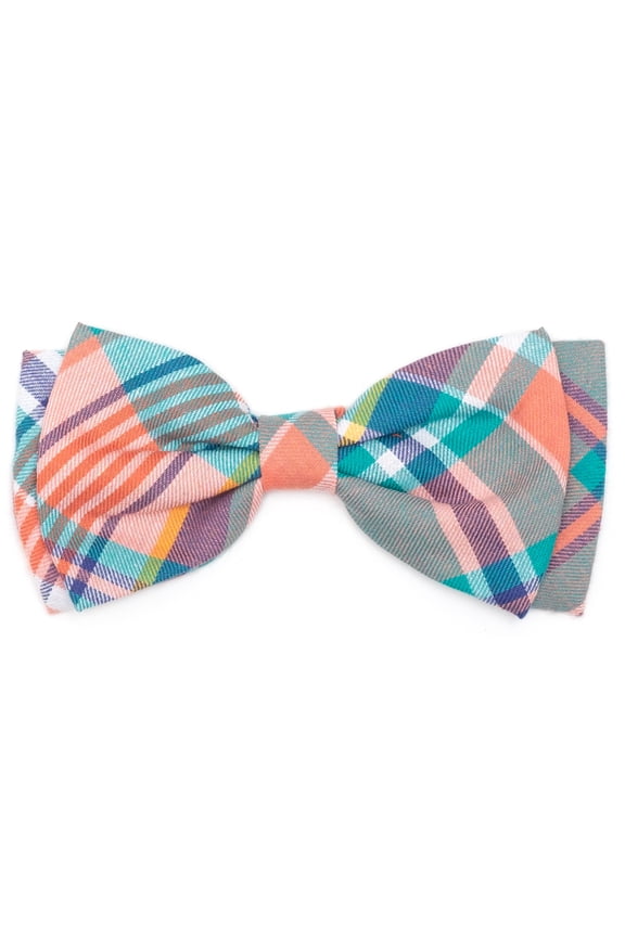 Peach Multi Plaid Bow Tie