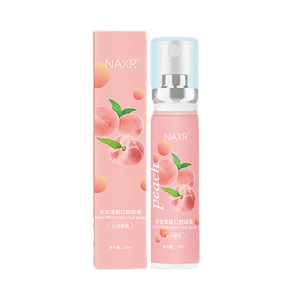 Peach Naxr Breath Freshener Peach Oral Spray Long-Lasting Deodorant Portable Mouthwash Spray