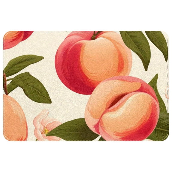 Peach Non-Slip Polyester Chair Mats and Door Rugs - Machine Washable