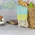 thumbnail image 1 of Peach & Oak Single Kitchen Towel, Aqua Chevron Pattern, 1 of 6