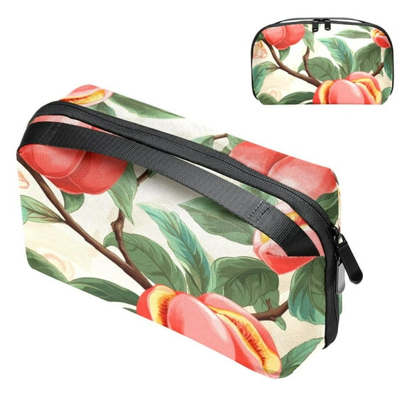 Peach Oxford Cloth Waterproof Digital Storage Box Organizer for Power Cord, Computer Cable, and Electronic Accessories