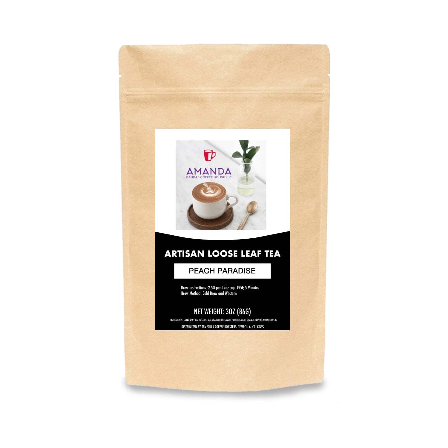 Amanda Pandas Coffee house LLC Peach Paradise 3oz Tea