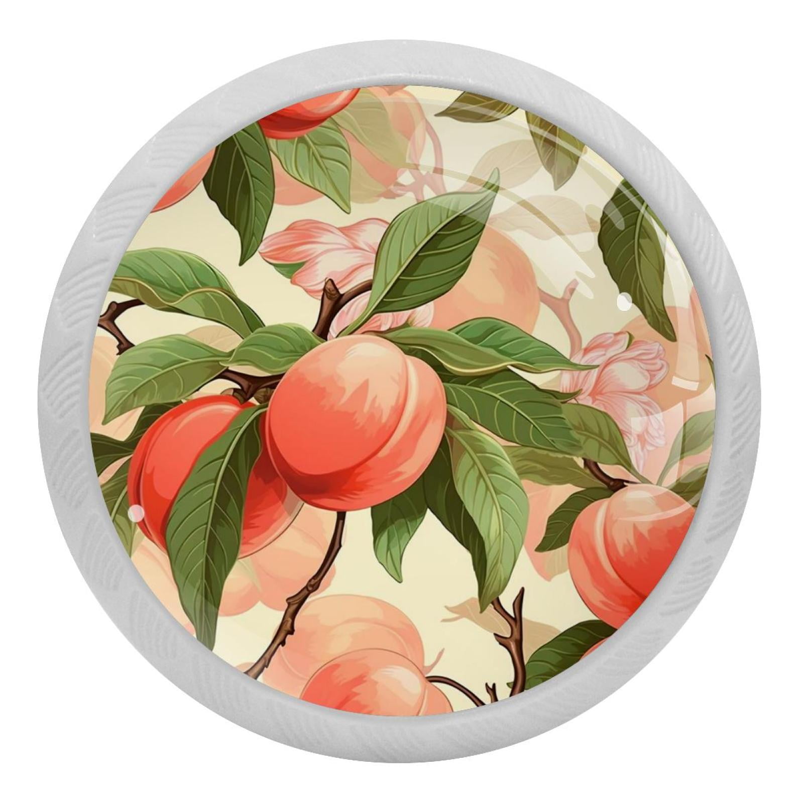 Peach Pattern 4PCS Knobs Pulls Fluorescent Drawer Handle Drawer Dresser Unique