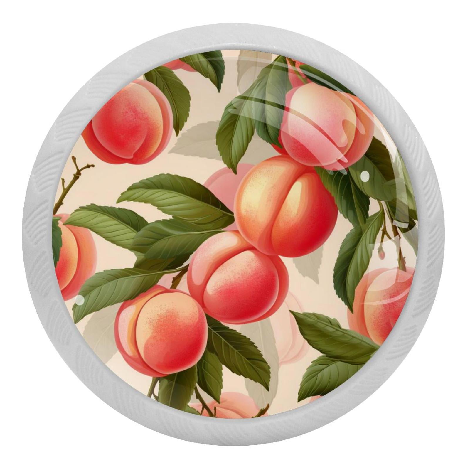 Peach Pattern 4PCS Knobs Pulls Fluorescent Drawer Handle Drawer Dresser Unique